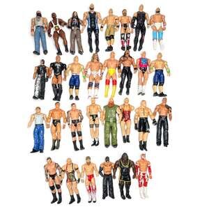 30 WWE Wrestling Action Figures Lot Loose Mixed Figures Rough Condition